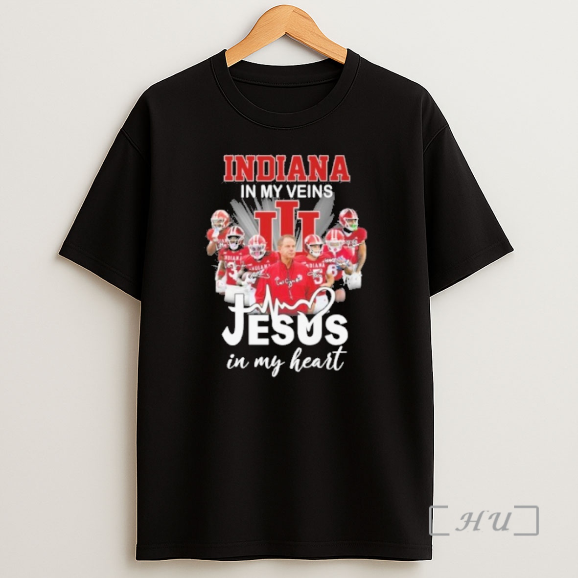 Officials Indiana In My Veins Team Player Jesus In My Heart Shirt Sweatshirt Tee
