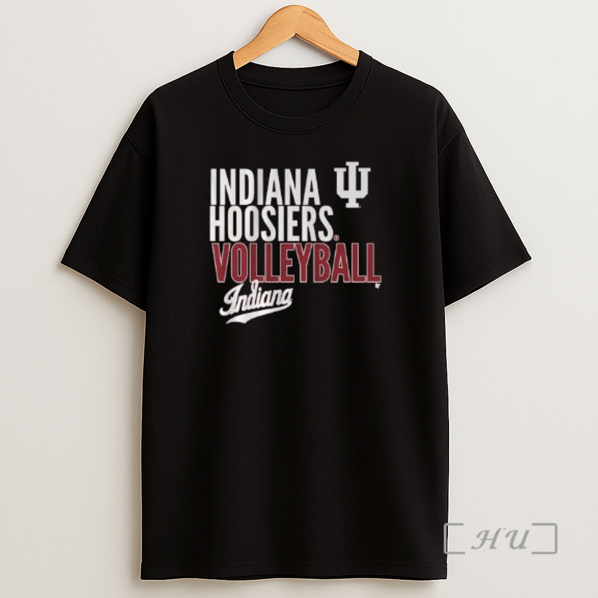 Officials Indiana Volleyball Text Logo Overlay 2025 Circle Black Premium Shirt Sweatshirt Tee