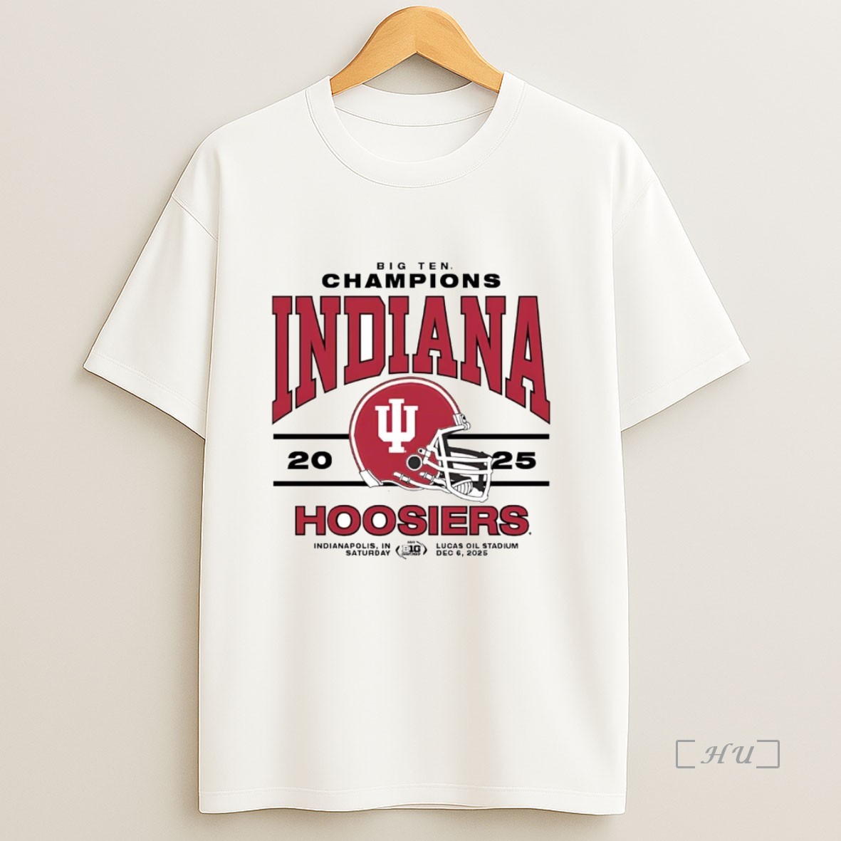 Officials Indiana Football 2025 Big Ten Champs Helmet Premium Shirt Sweatshirt Tee