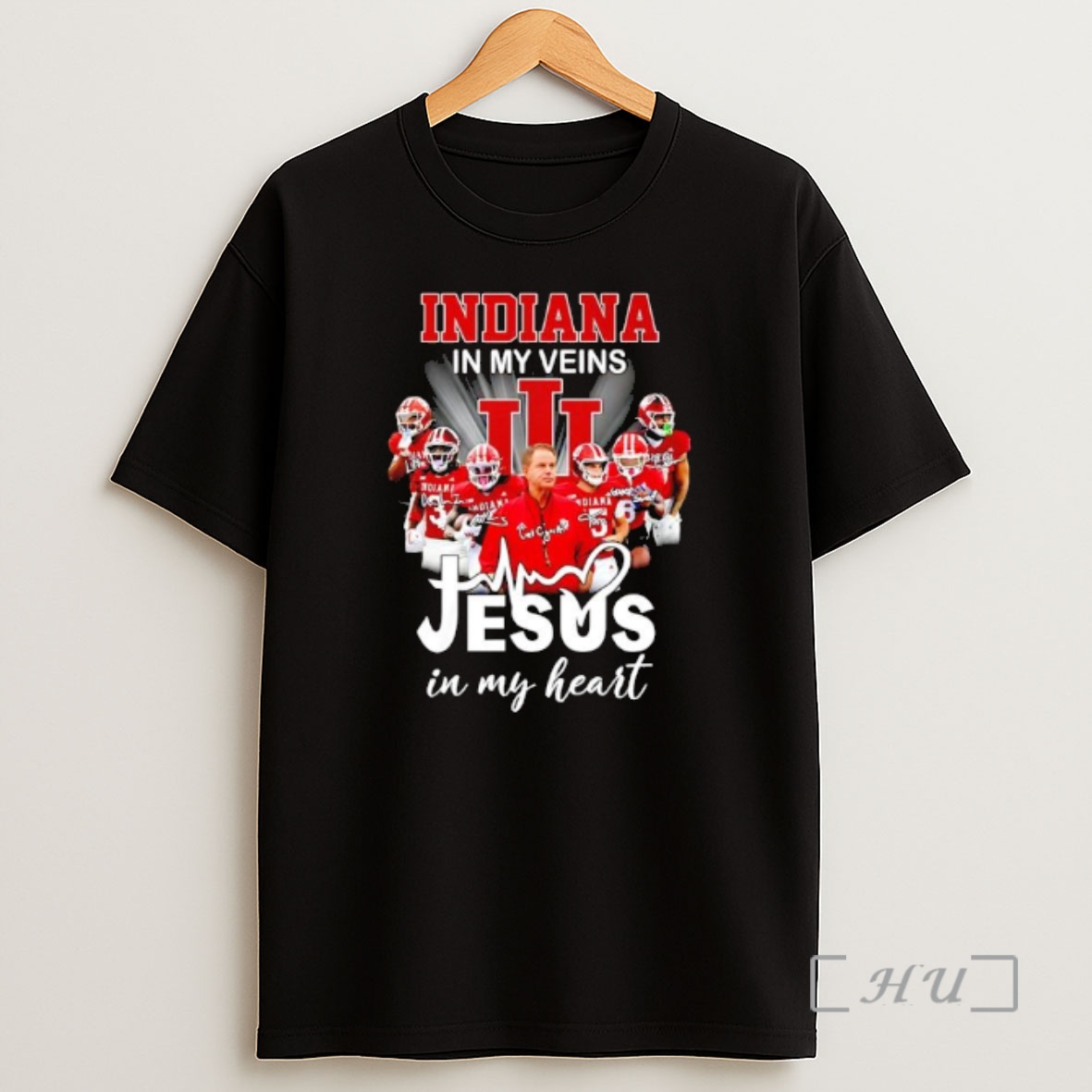 Officials Indiana In My Veins Jesus In My Heart Signatures Team Shirt Sweatshirt Tee