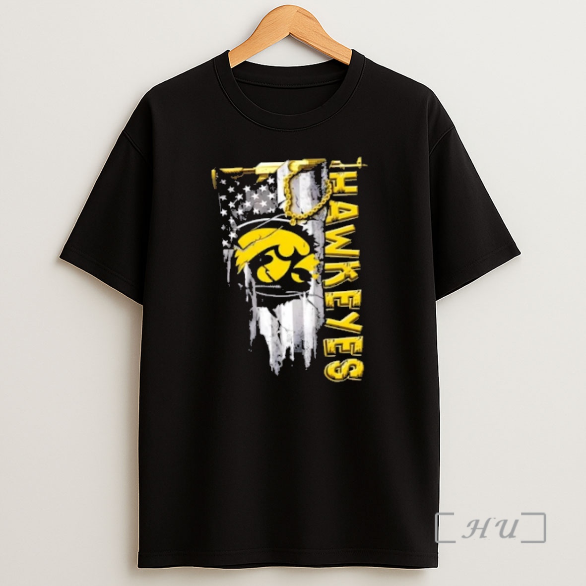 Officials Iowa Hawkeyes Football Battle Shattered Usa Flag Rip Design Shirt Sweatshirt Tee