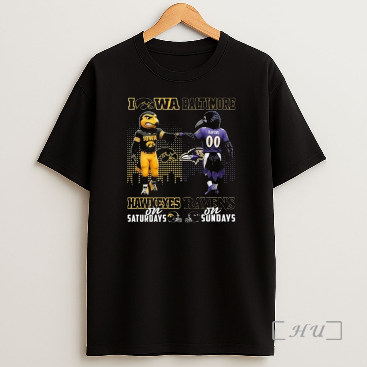 Officials Iowa Hawkeyes On Saturdays X Baltimore Ravens On Sundays Mascot 2025 Shirt Sweatshirt Tee