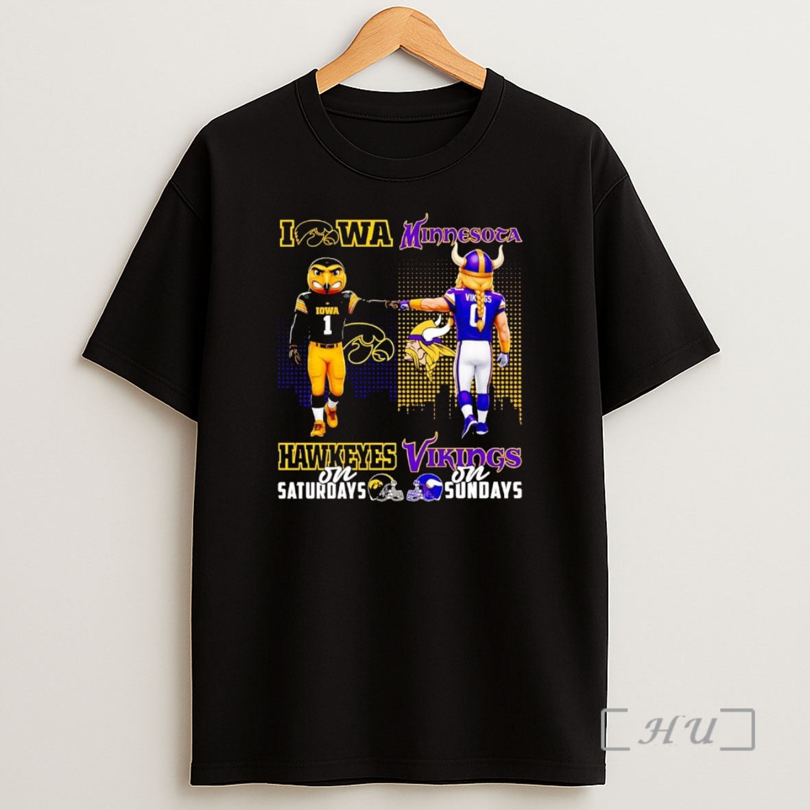 Officials Iowa Hawkeyes On Saturdays Minnesota Vikings On Sundays Mascot Premium Shirt Sweatshirt Tee