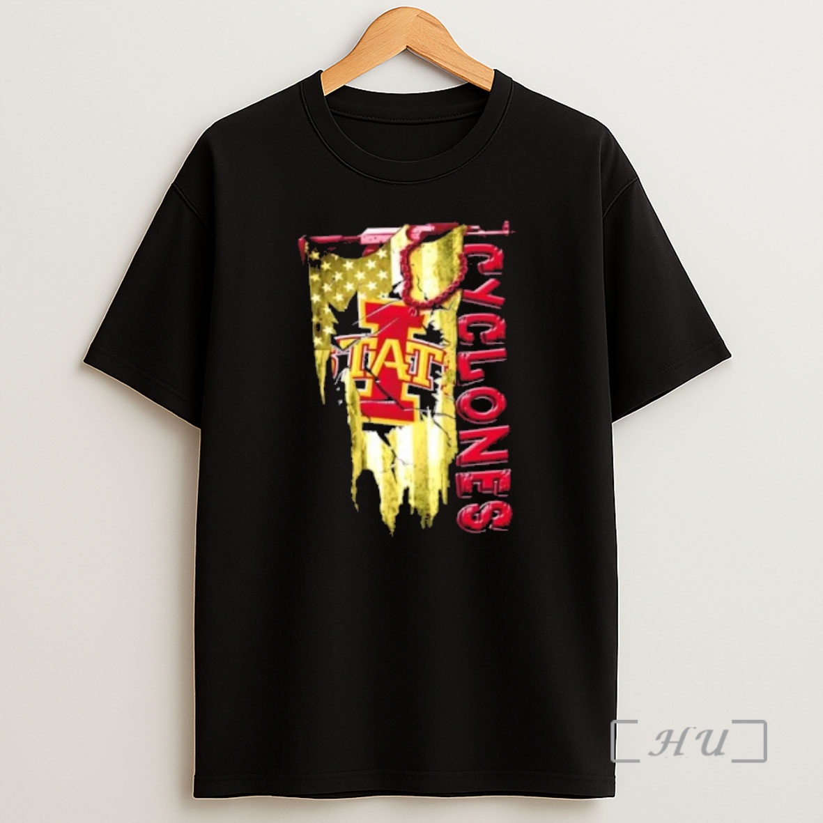 Officials Iowa State Cyclones Football Battle Shattered Usa Flag Rip Design Shirt Sweatshirt Tee