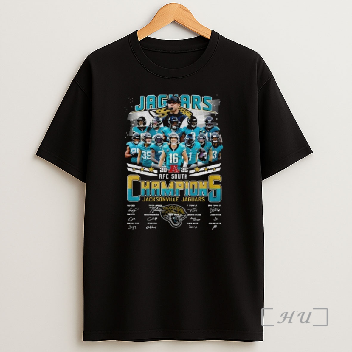 Officials Jacksonville Jaguars Afc South Champions 2025 Football Signatures Shirt Sweatshirt Tee