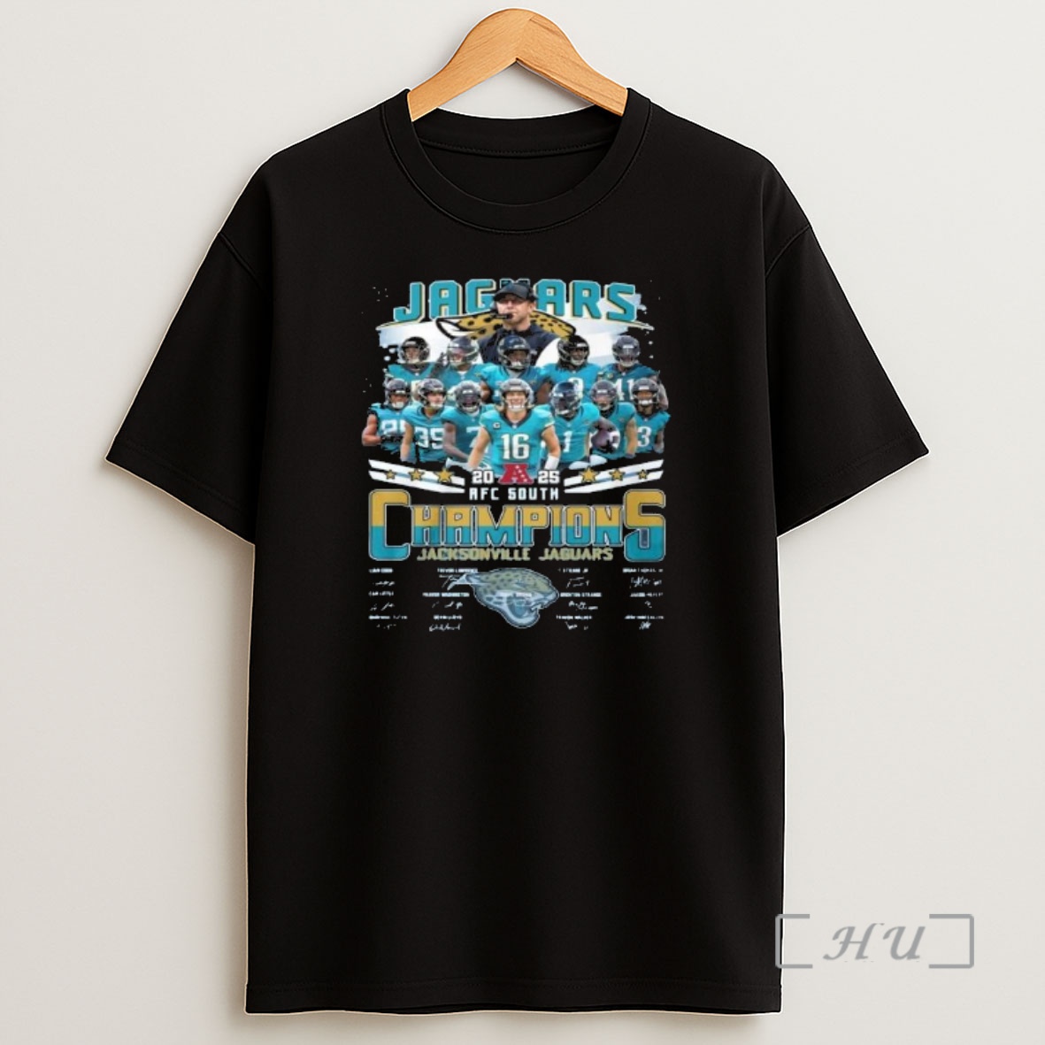 Officials Jacksonville Jaguars Afc South Champions 2025 Signatures Shirt Sweatshirt Tee