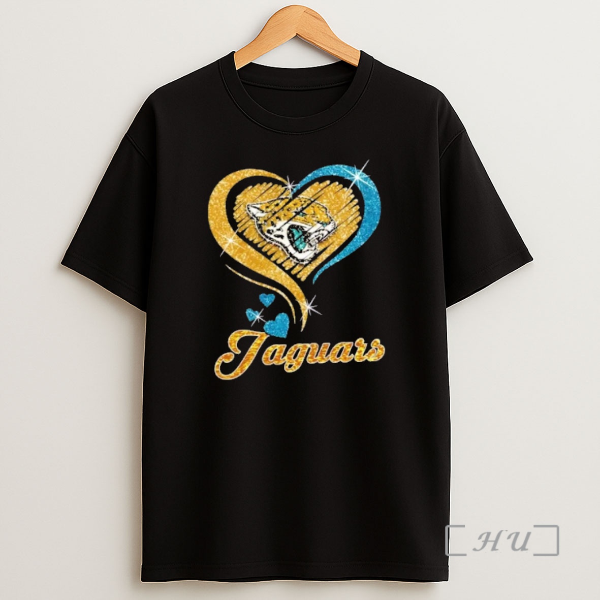 Officials Jacksonville Jaguars Football In Glitter Heart Fans Shirt Sweatshirt Tee