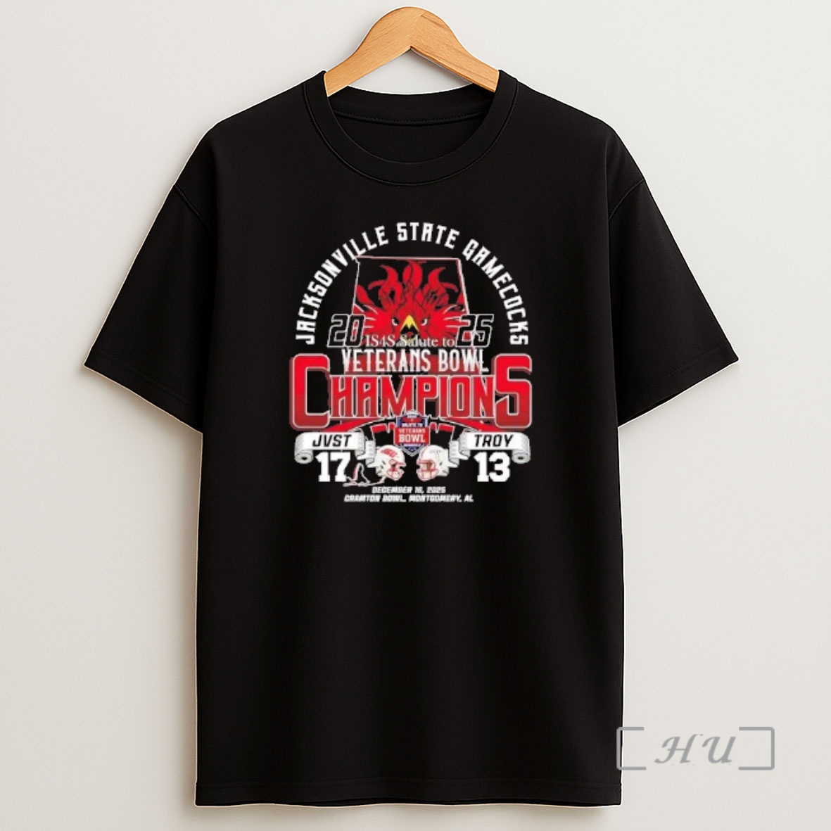 Officials Jacksonville State Gamecocks 2025 Veterans Bowl Champions Score Shirt Sweatshirt Tee