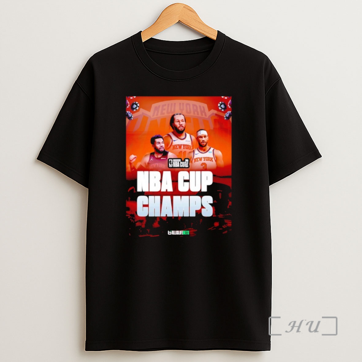 Officials Jalen Brunson Josh Hart And Karl Anthony Towns New York Knicks Nba Cup Champions 2025 Shirt Sweatshirt Tee