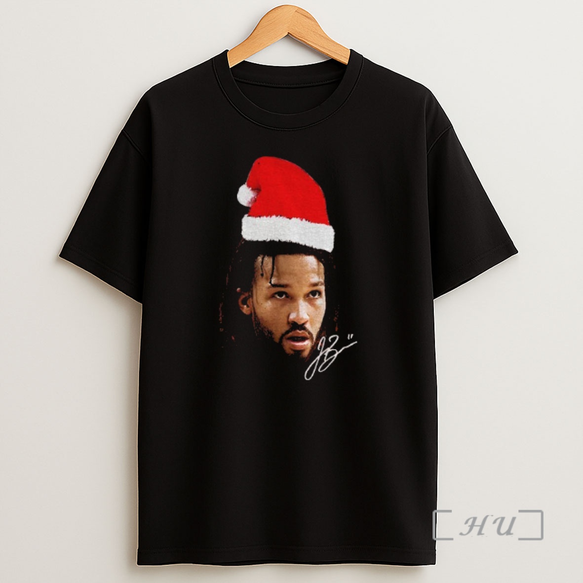 Officials Jalen Brunson Santa Hat Ugly Christmas Signature Shirt Sweatshirt Tee