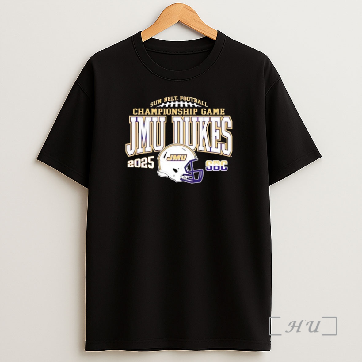 Officials James Madison Dukes 2025 Sun Belt Championship Game Helmet Premium Shirt Sweatshirt Tee