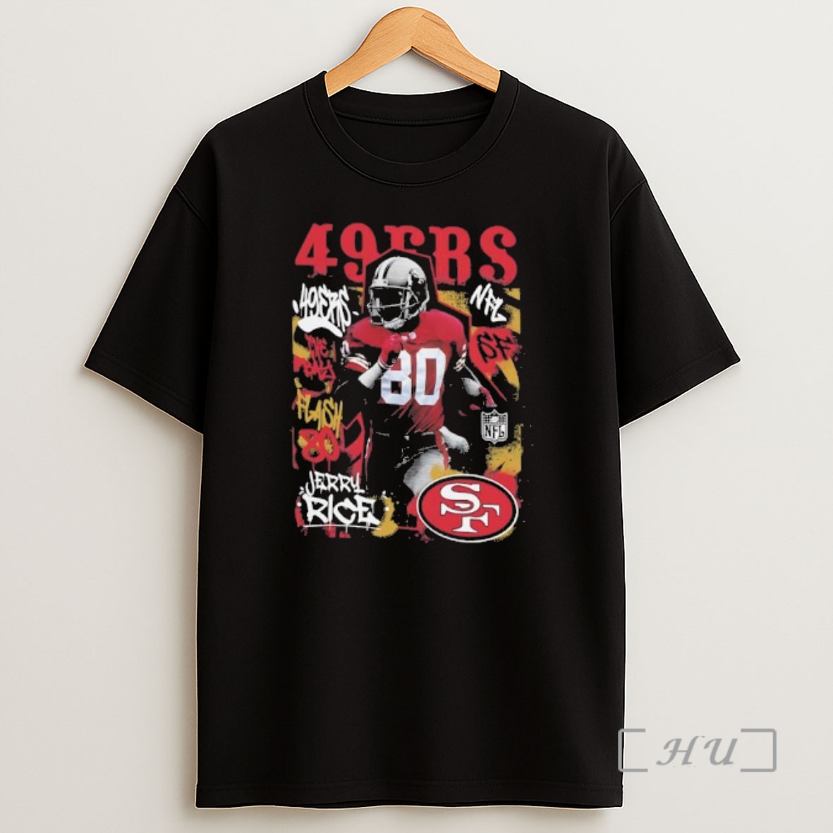 Officials Jerry Rice San Francisco Nfl Star Player Graffiti Style Shirt Sweatshirt Tee