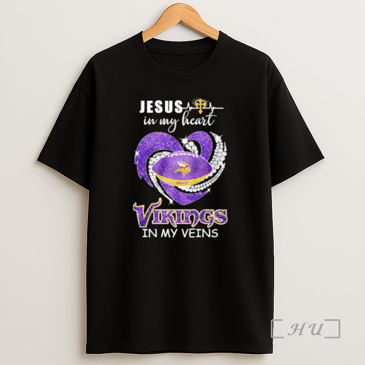 Officials Jesus In My Heart Minnesota Vikings In My Veins Heart Shirt Sweatshirt Tee