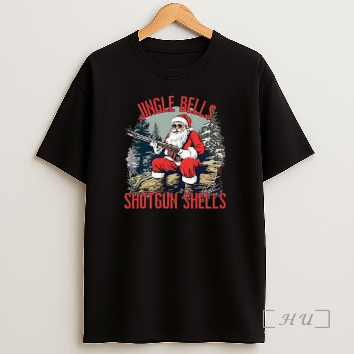 Officials Jingle Bells Shotgun Shells Funny Santa Men Bruh Gun 2025 Circle Black Premium Shirt Sweatshirt Tee