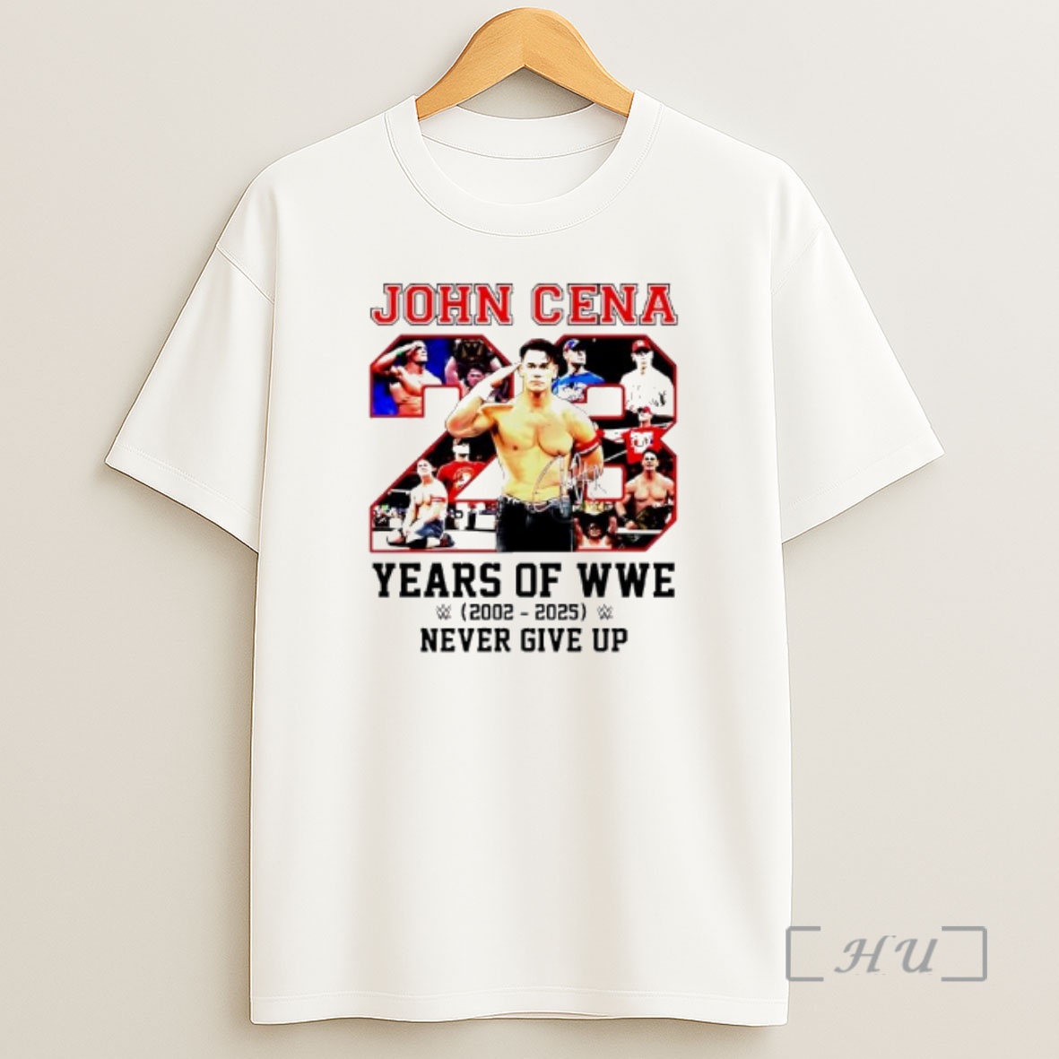 Officials John Cena 23 Years Of Wwe Never Give Up Signature Shirt Sweatshirt Tee