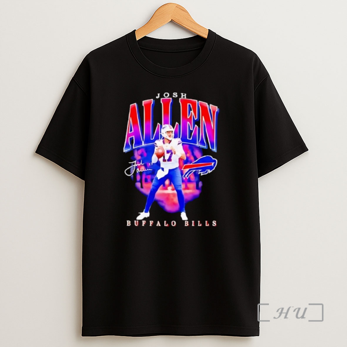 Officials Josh Allen 17 Buffalo Bills Player Hype Signatures Graphic Shirt Sweatshirt Tee