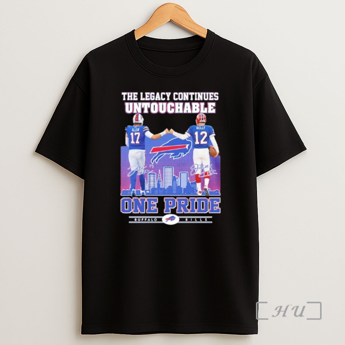 Officials Josh Allen And Jim Kelly The Legacy Continues Untouchable One Pride Signatures Shirt Sweatshirt Tee