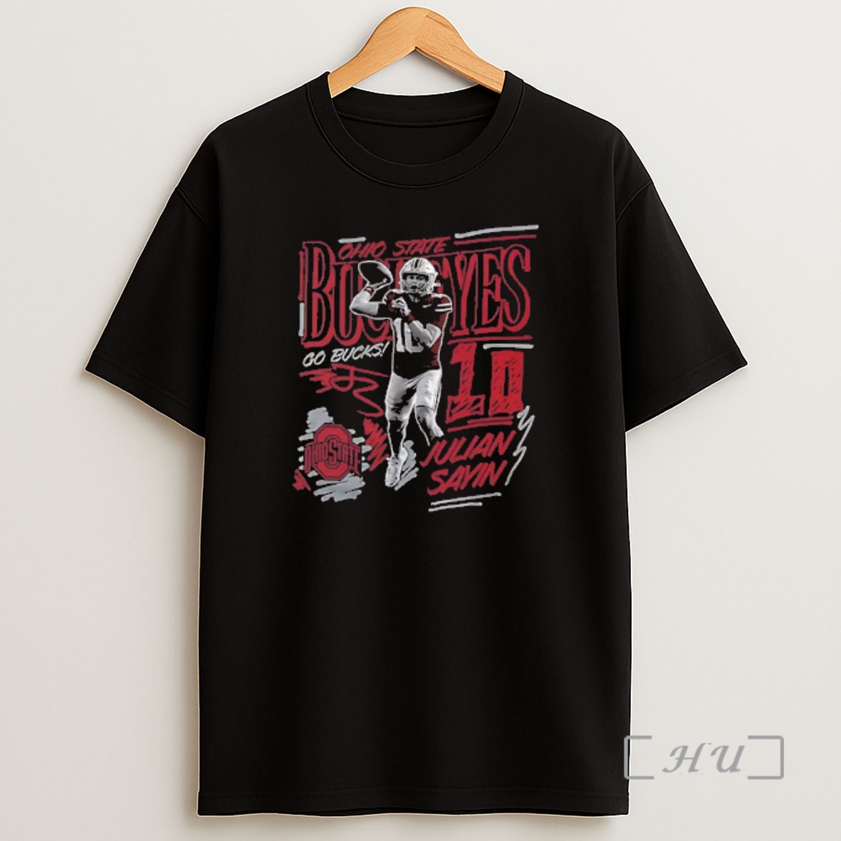 Officials Julian Sayin Ohio State Buckeyes Sharpie Player Signature 2 Sided Premium Shirt Sweatshirt Tee