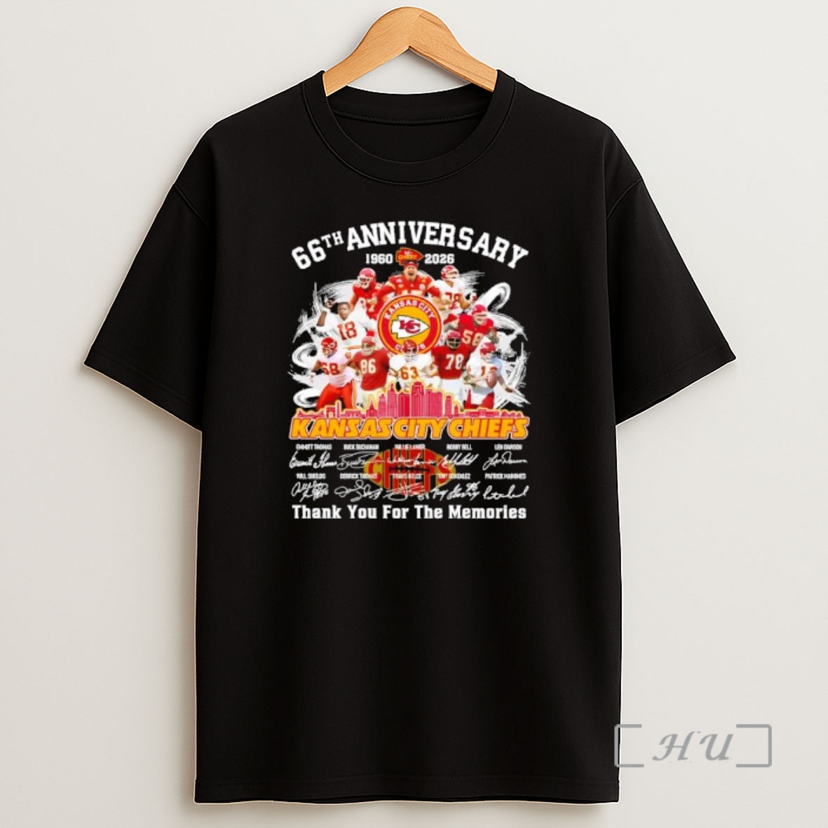 Officials Kansas City Chiefs 1960 2026 66th Anniversary Thank For The Memories Signatures Shirt Sweatshirt Tee