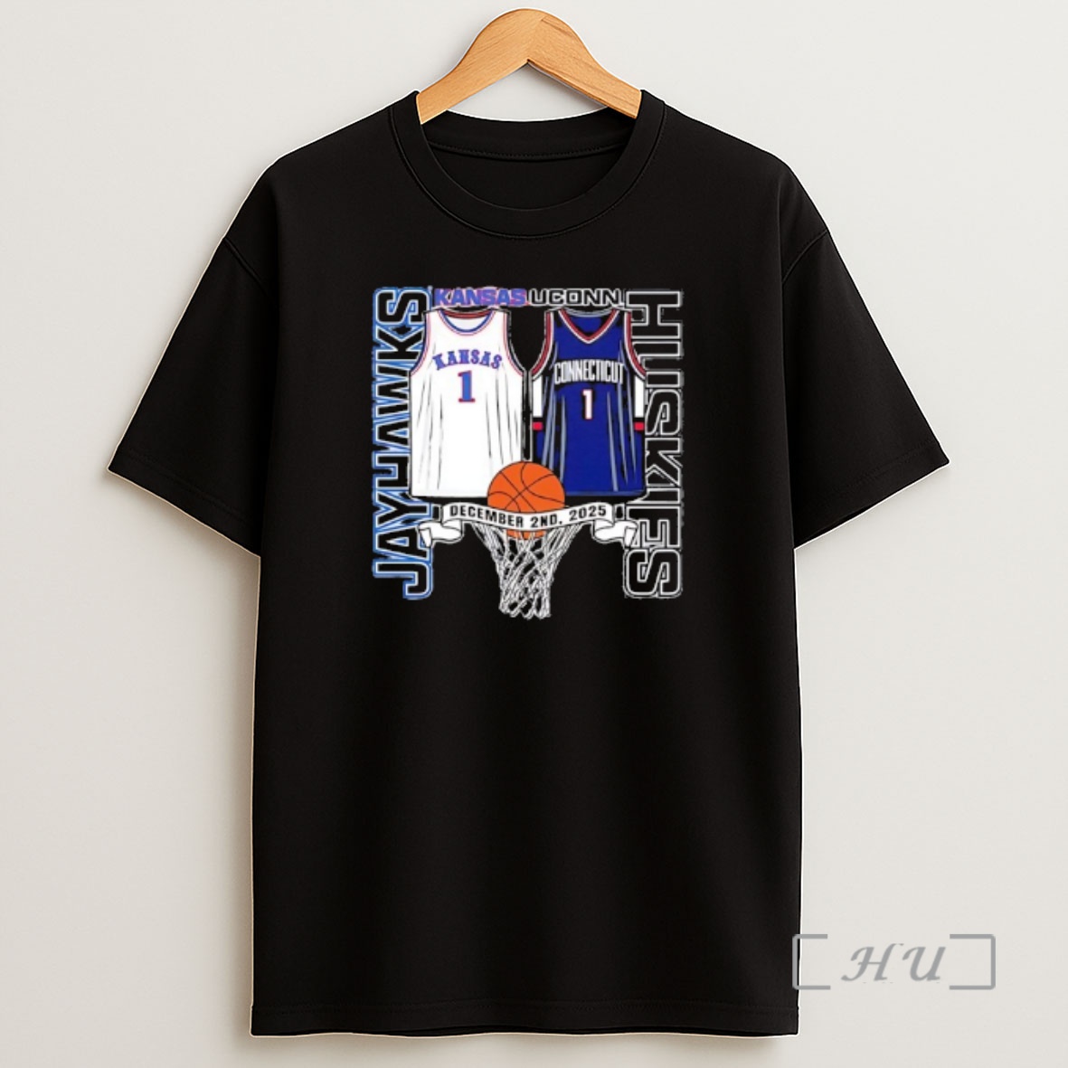 Officials Kansas Jayhawks Basketball Vs Uconn Huskies December 2nd 2025 Premium Shirt Sweatshirt Tee