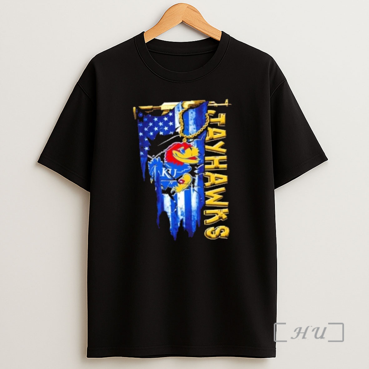 Officials Kansas Jayhawks Football Battle Shattered Usa Flag Rip Design Shirt Sweatshirt Tee