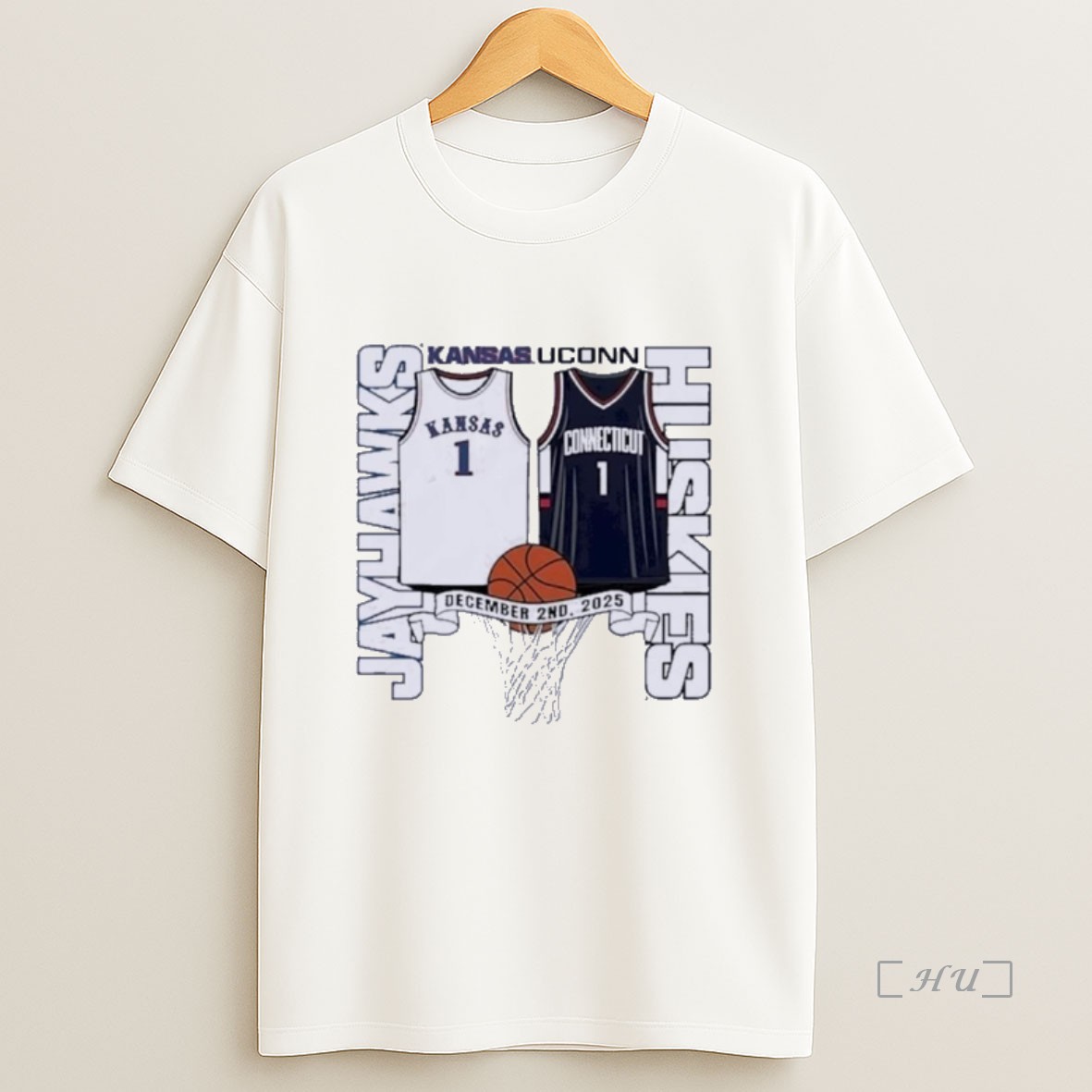 Officials Kansas Jayhawks Vs Uconn Huskies Basketball 2025 Gameday Premium Shirt Sweatshirt Tee