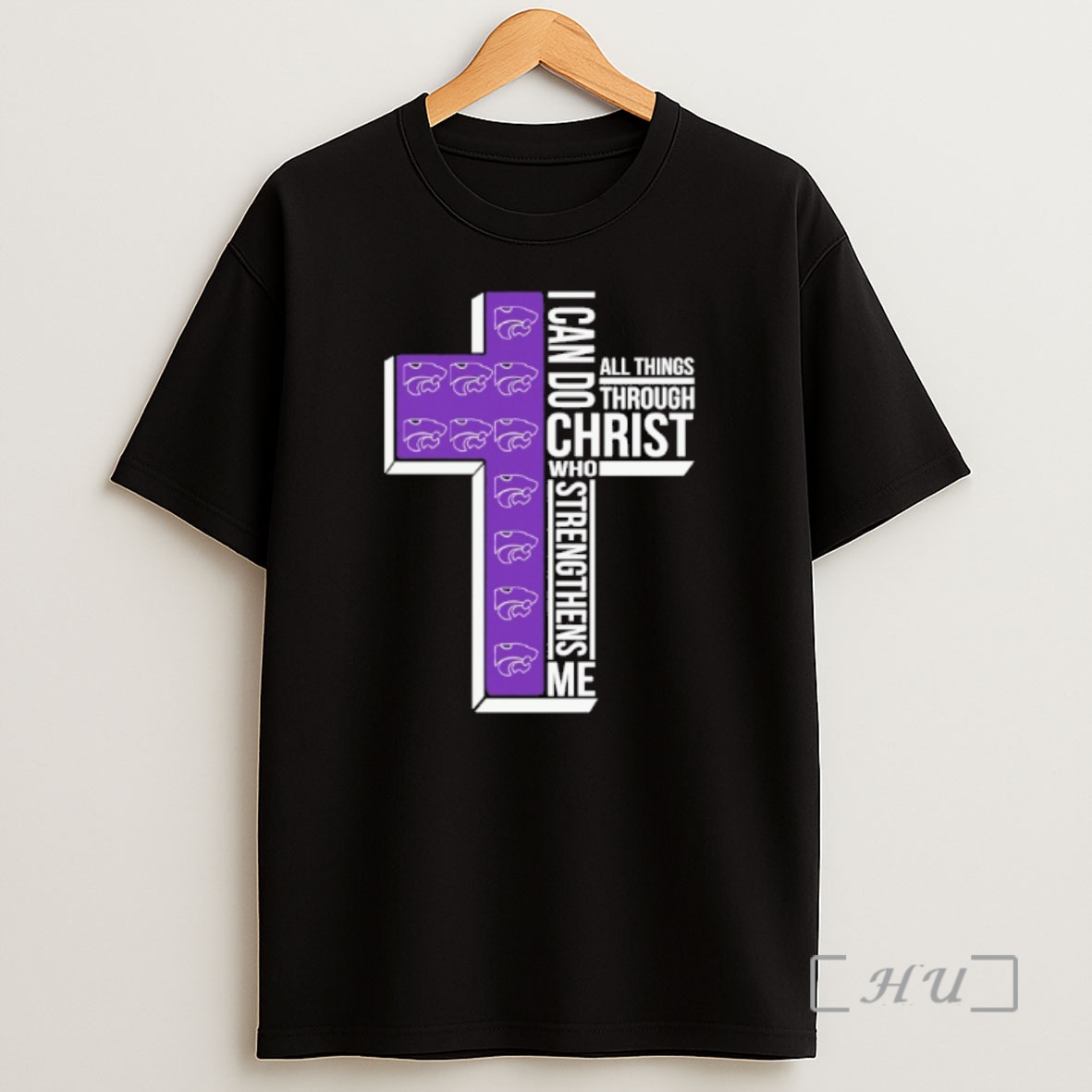 Officials Kansas State Wildcats Cross I Can Do All Things Through Christ Who Strengthen Me Shirt Sweatshirt Tee