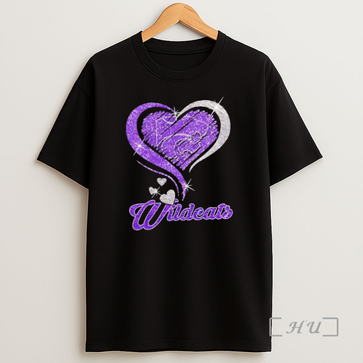 Officials Kansas State Wildcats Football In Glitter Heart Fans Shirt Sweatshirt Tee