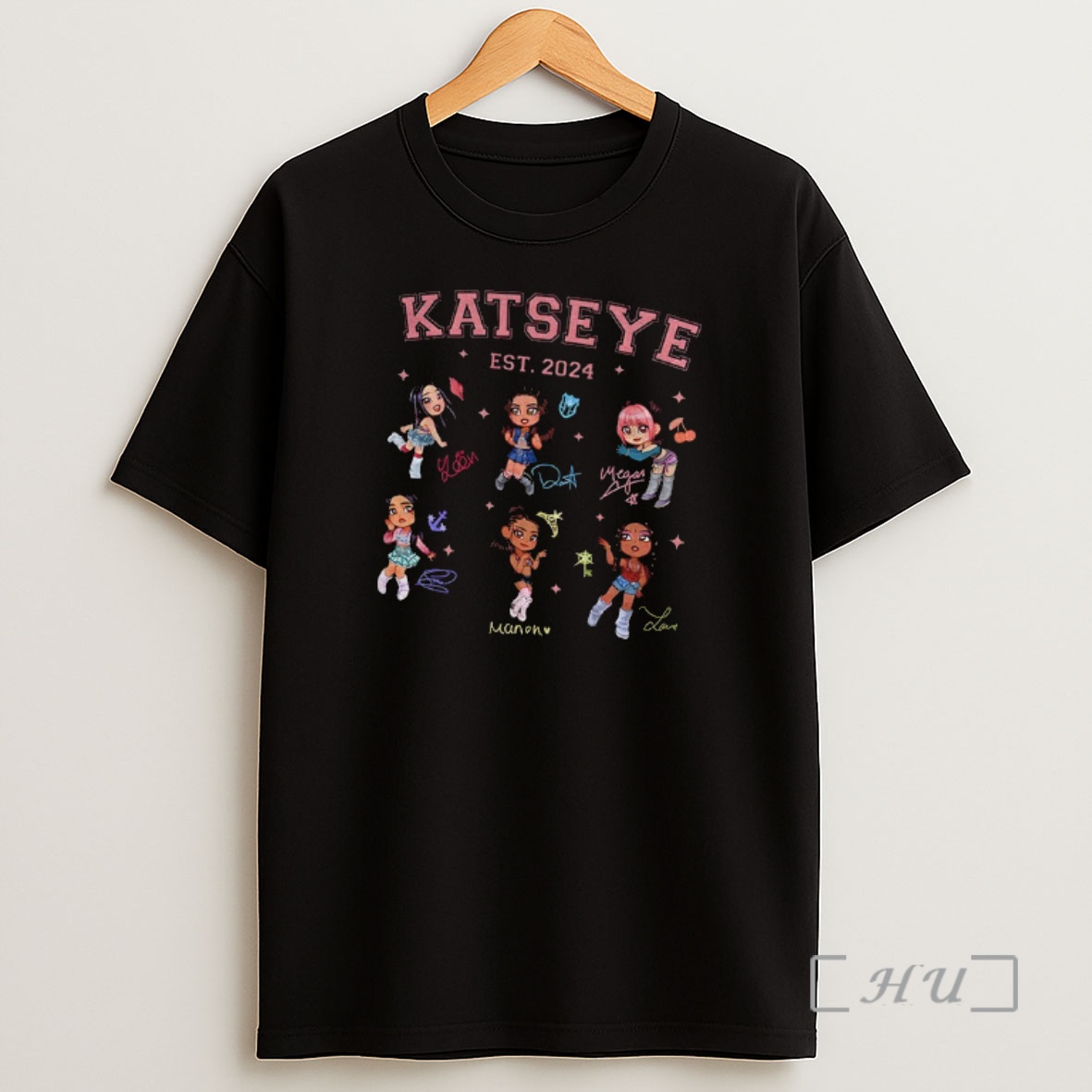 Officials Katseye All Member Katseye Beautiful Est 2024 Chaos World Tour Signatures Shirt Sweatshirt Tee