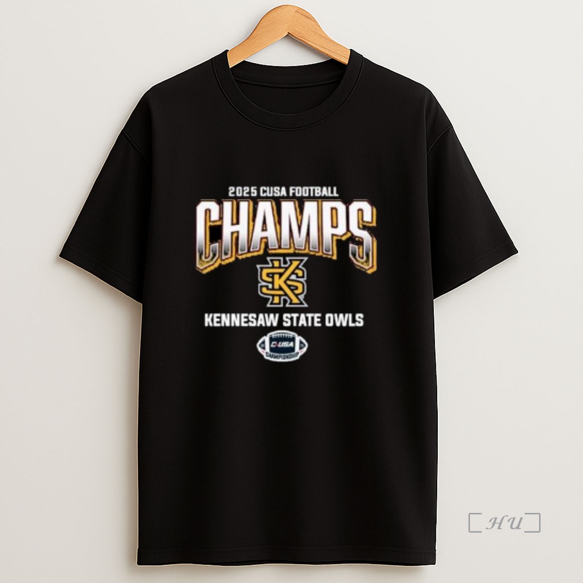 Officials Kennesaw State Owls 2025 C Usa Football Conference Champions Circle Black Premium Shirt Sweatshirt Tee