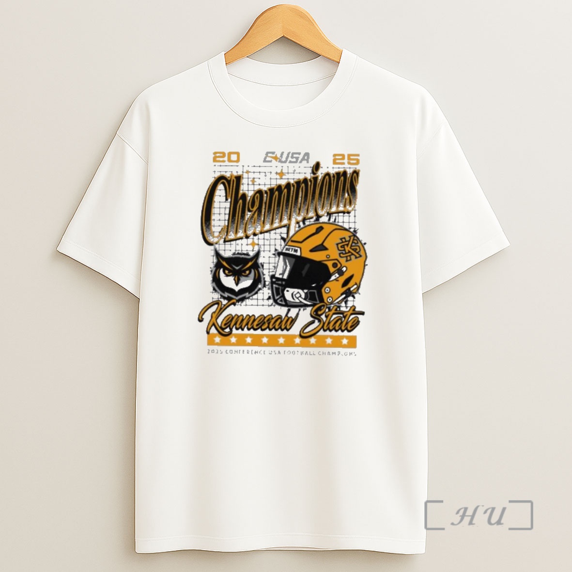 Officials Kennesaw State Owls 2025 Conference Usa Football Champions Helmet Shirt Sweatshirt Tee