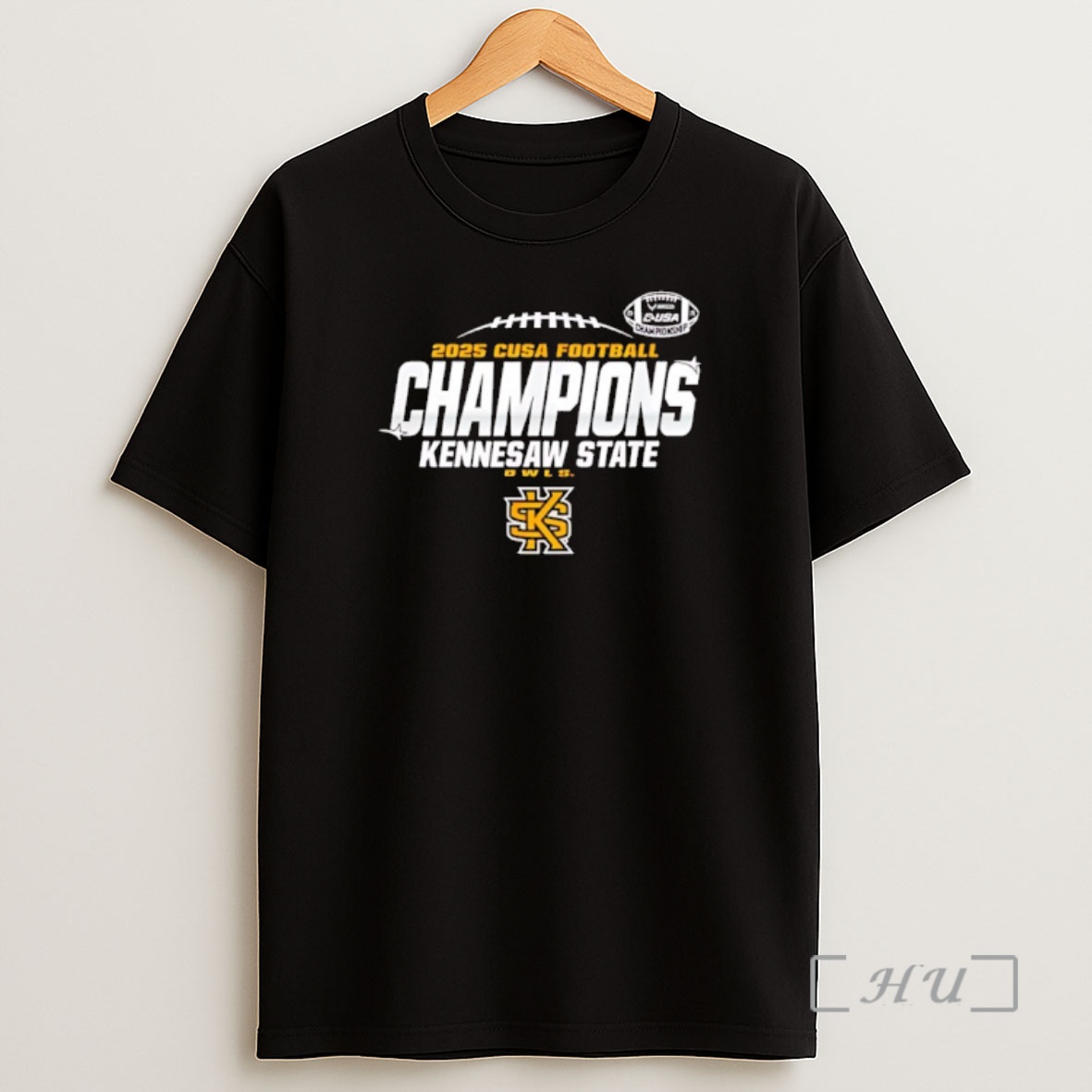 Officials Kennesaw State Owls C Usa Champs 2025 Football Locker Room Shirt Sweatshirt Tee