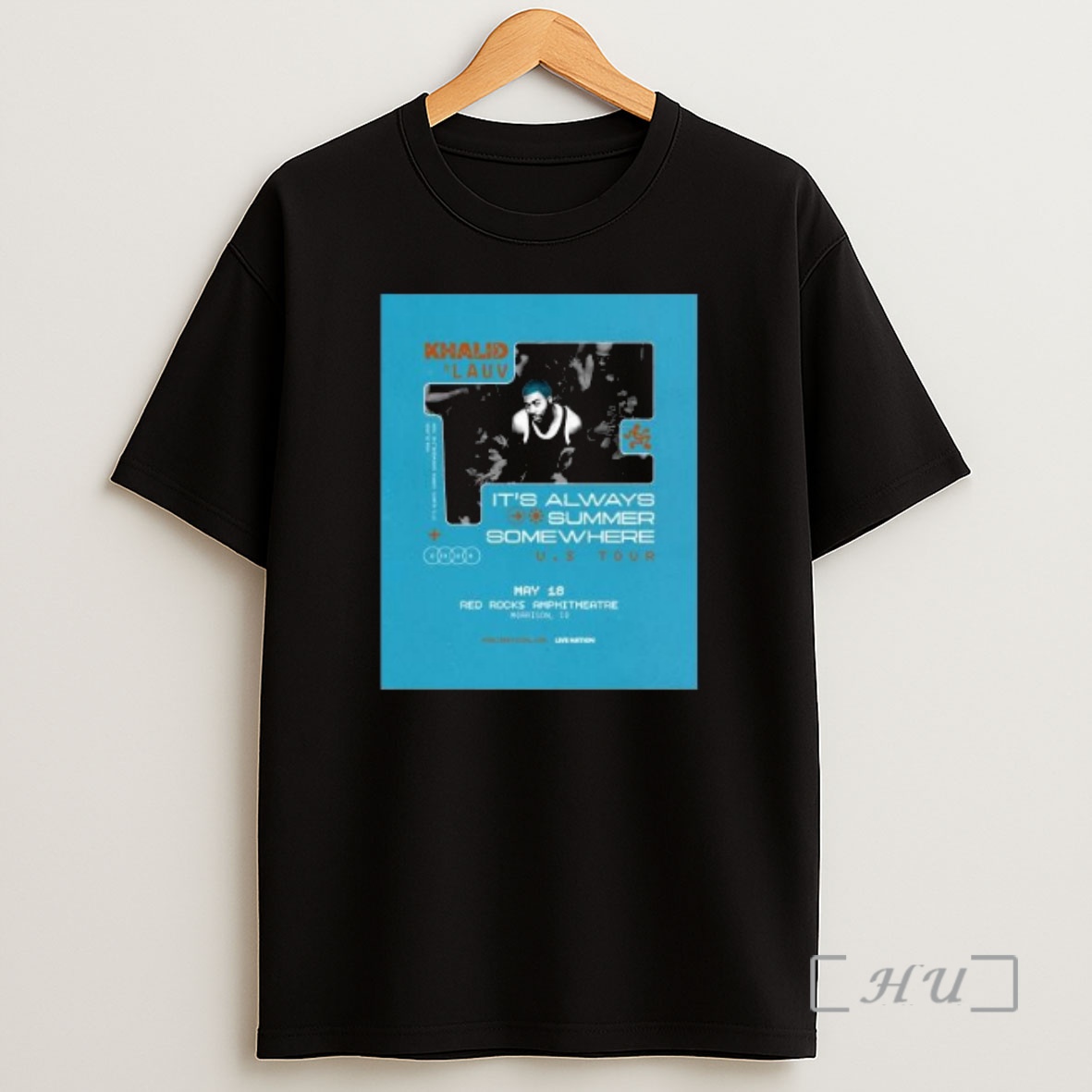 Officials Khalid Lauv Its Always Summer Somewhere Us Tour 2026 Circle Black Shirt Sweatshirt Tee