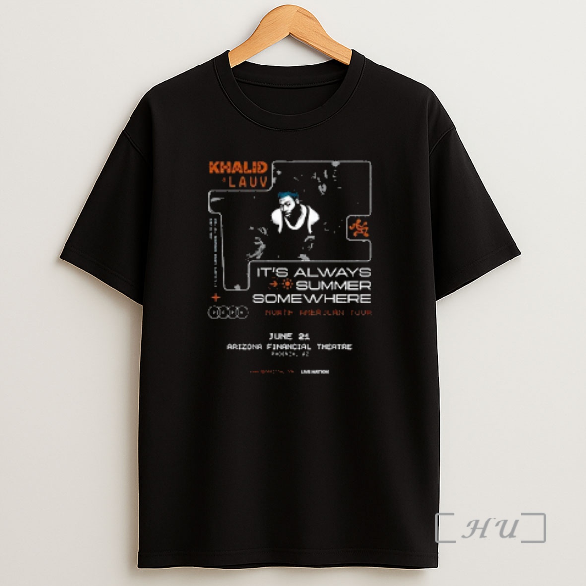 Officials Khalid And Lauv Its Always Summer Somewhere North American Tour Dates Schedule Double Sided Graphic Shirt Sweatshirt Tee