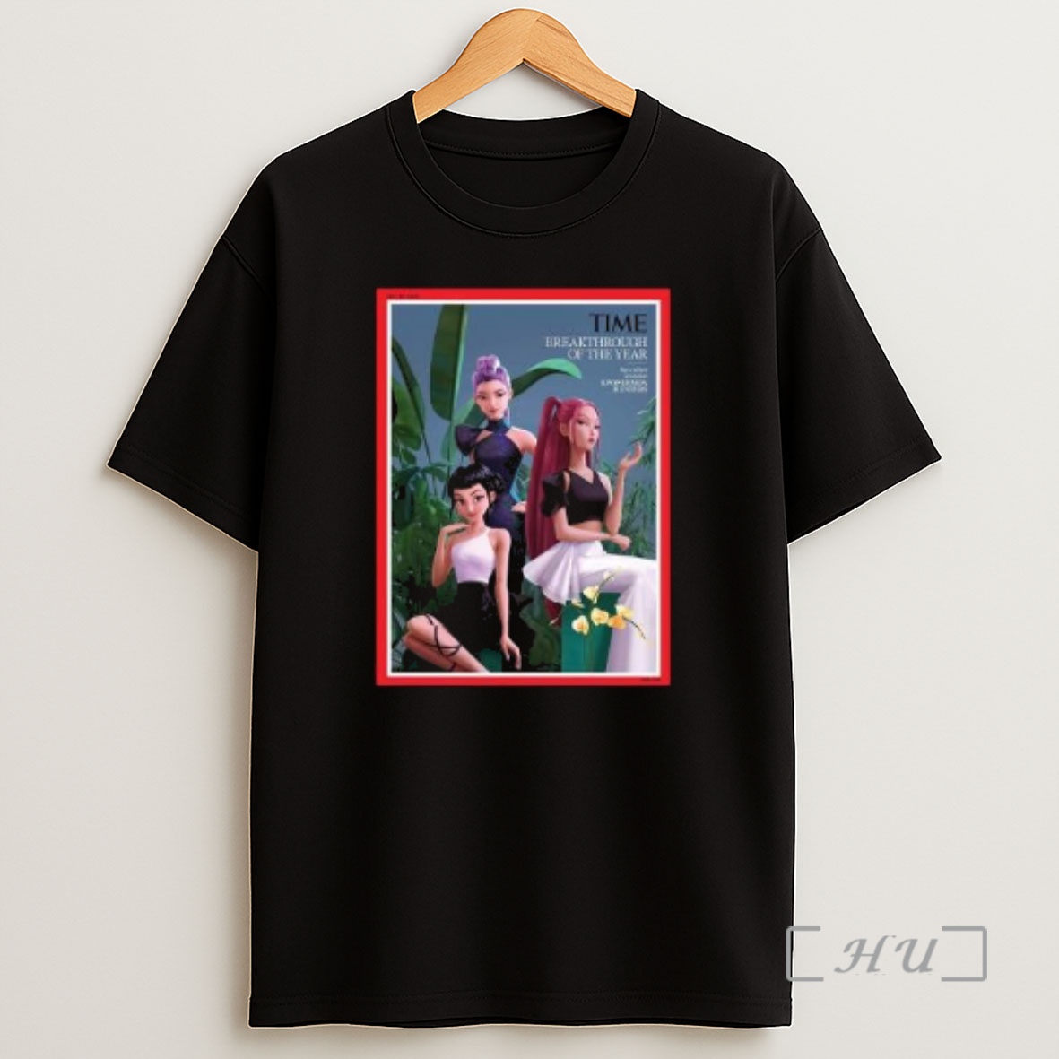 Officials Kpop Demon Hunter On The Cover Of Time Breakthrough Of The Year Issue December 29 2025 Circle Black Shirt Sweatshirt Tee