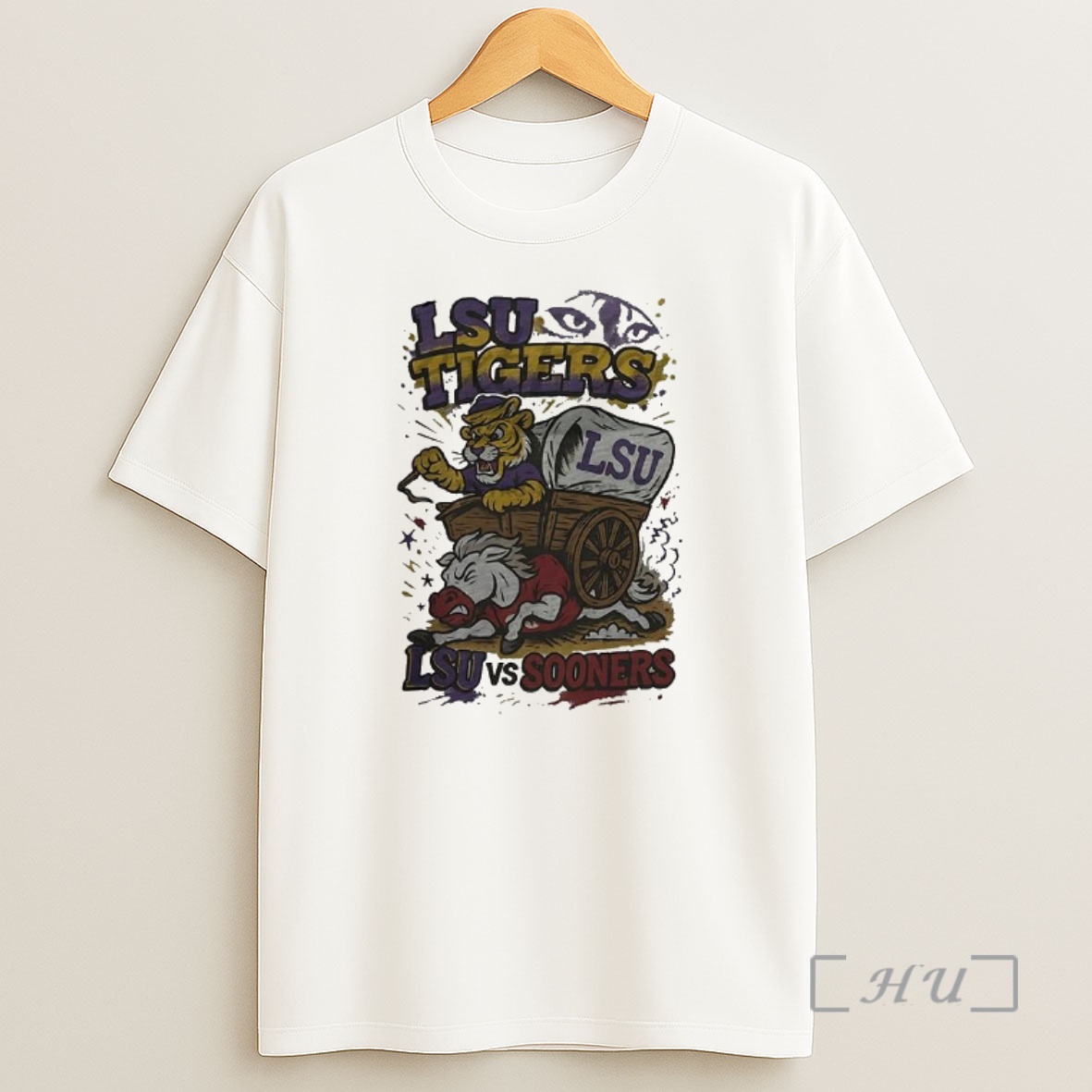 Officials Lsu Tigers Crushed Oklahoma Sooners Ncaa Football Artwork Mascot Fight Retro Shirt Sweatshirt Tee