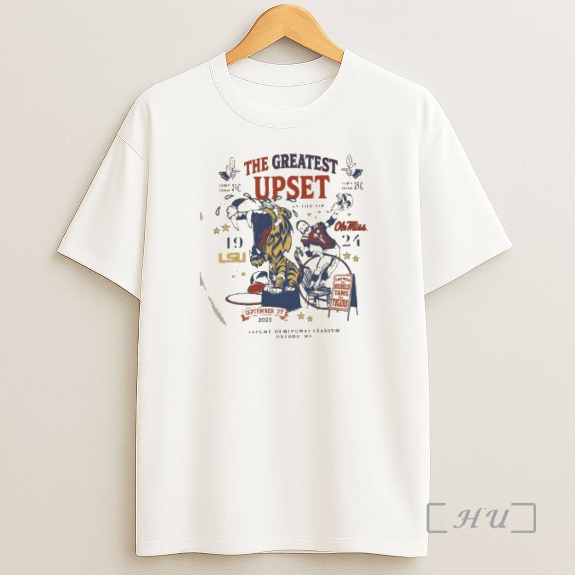 Officials Lsu Tigers Vs Ole Miss 2025 The Greatest Upset Mascot Premium Shirt Sweatshirt Tee