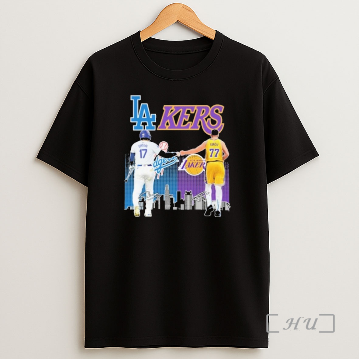 Officials La Ohtani X Lakers Doncic Player Signature City Vintage Shirt Sweatshirt Tee