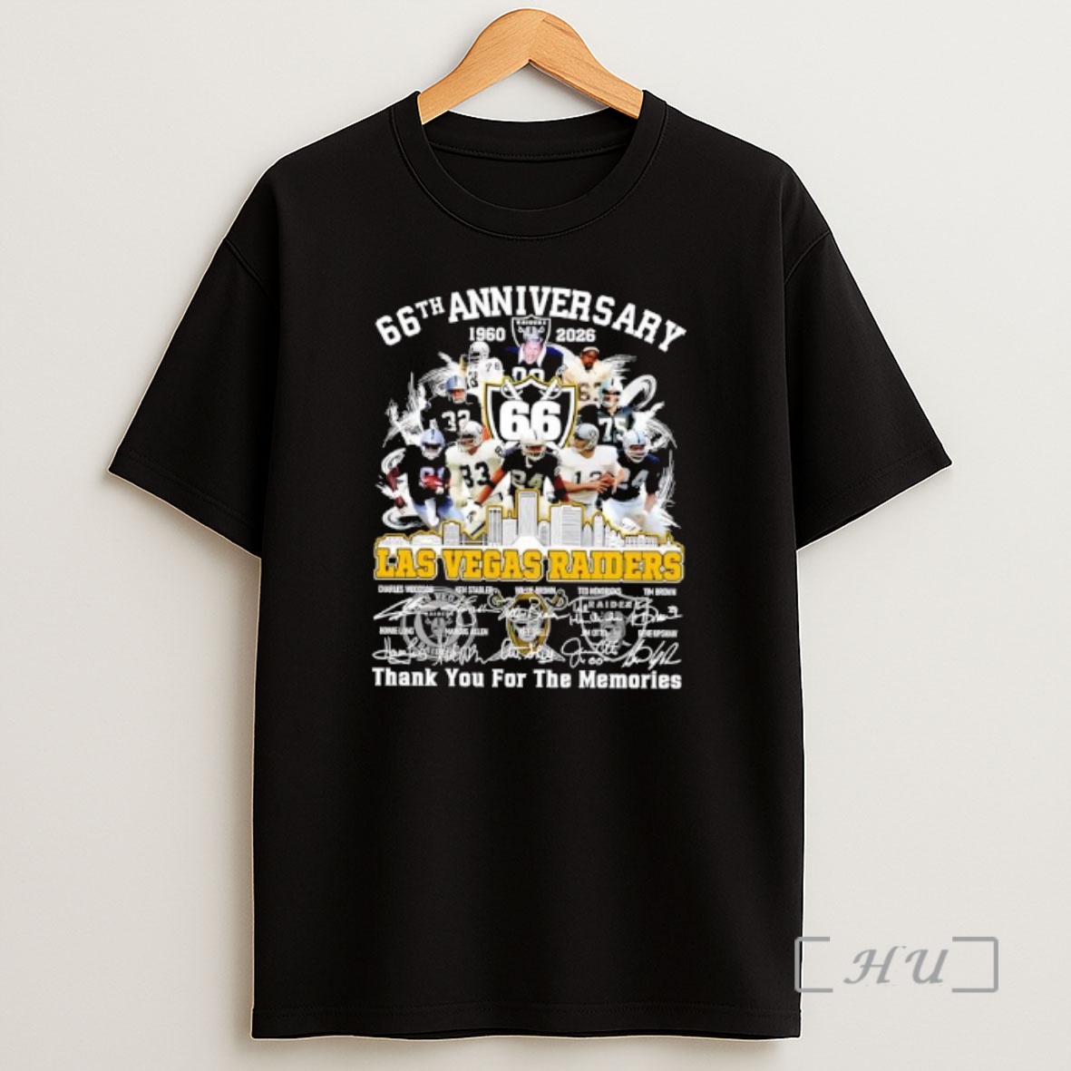 Officials Las Vegas Raiders 1960 2026 66th Anniversary Thank For The Memories Signatures Shirt Sweatshirt Tee