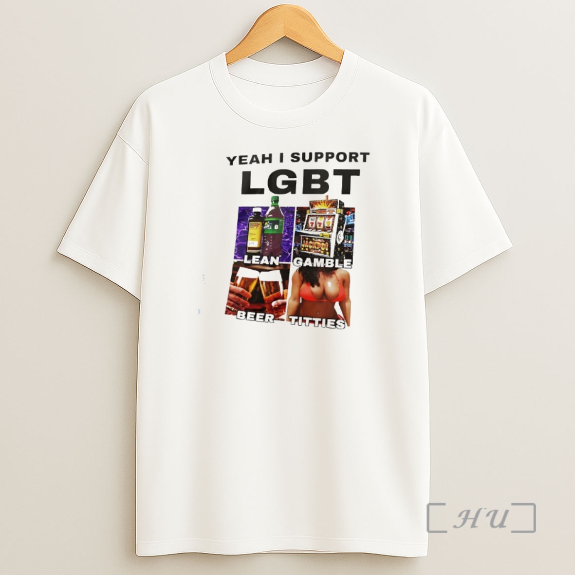 Officials Lean Gamble Beer Titties Yeah I Support Lgbt Graphic Premium Shirt Sweatshirt Tee
