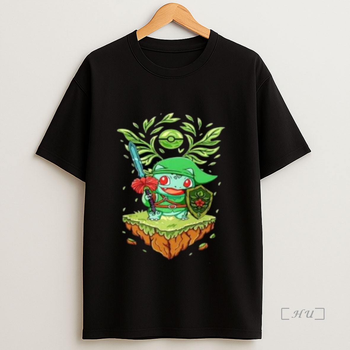 Officials Legend Of Grass Bulbasaur Pokemon X The Legend Of Zelda Circle Black Premium Shirt Sweatshirt Tee