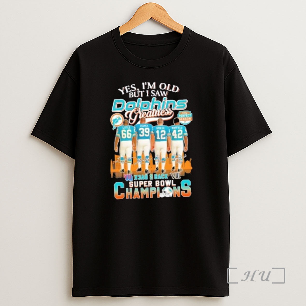 Officials Little Csonka Griese Warfield Yes Im Old But I Saw Miami Dolphins Greatness Skyline Shirt Sweatshirt Tee
