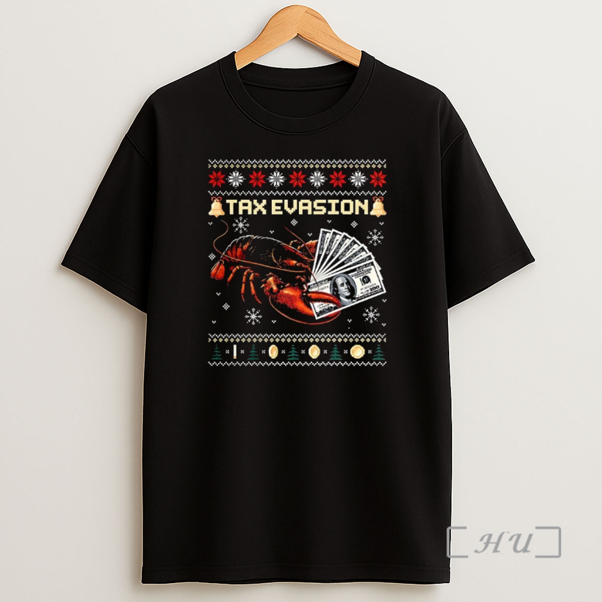 Officials Lobster Tax Evasion Meme Ugly Christmas Premium Shirt Sweatshirt Tee