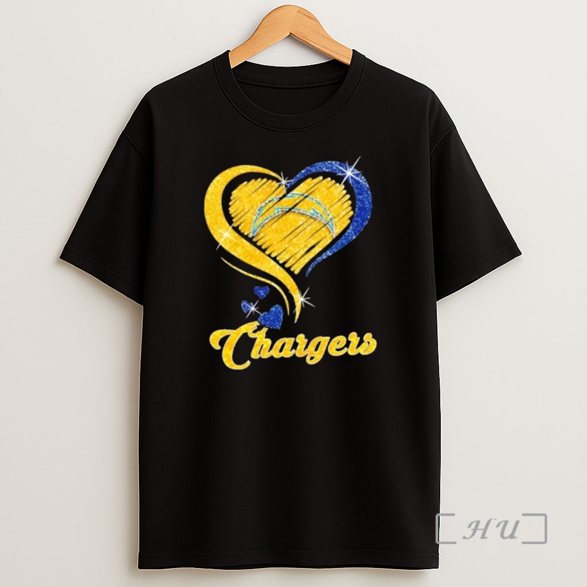 Officials Los Angeles Chargers Football In Glitter Heart Fans Shirt Sweatshirt Tee