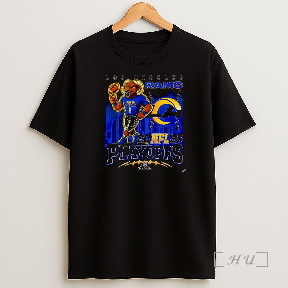 Officials Los Angeles Rams 2025 Nfl Playoffs Mascot Christmas Shirt Sweatshirt Tee