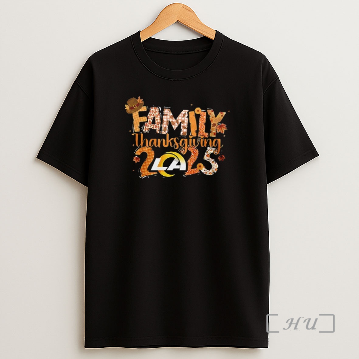 Officials Los Angeles Rams X Family Thanksgiving Turkey Double Sided Graphic Shirt Sweatshirt Tee