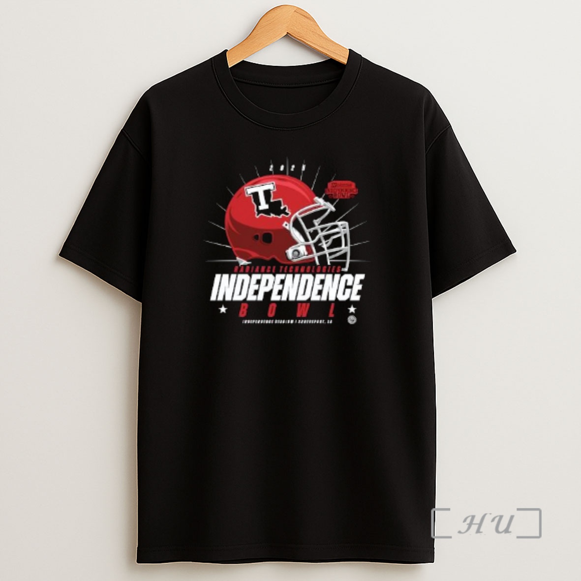 Officials Louisiana Tech Bulldogs 2025 Radiance Technologies Independence Bowl Helmet Logo Circle Black Shirt Sweatshirt Tee