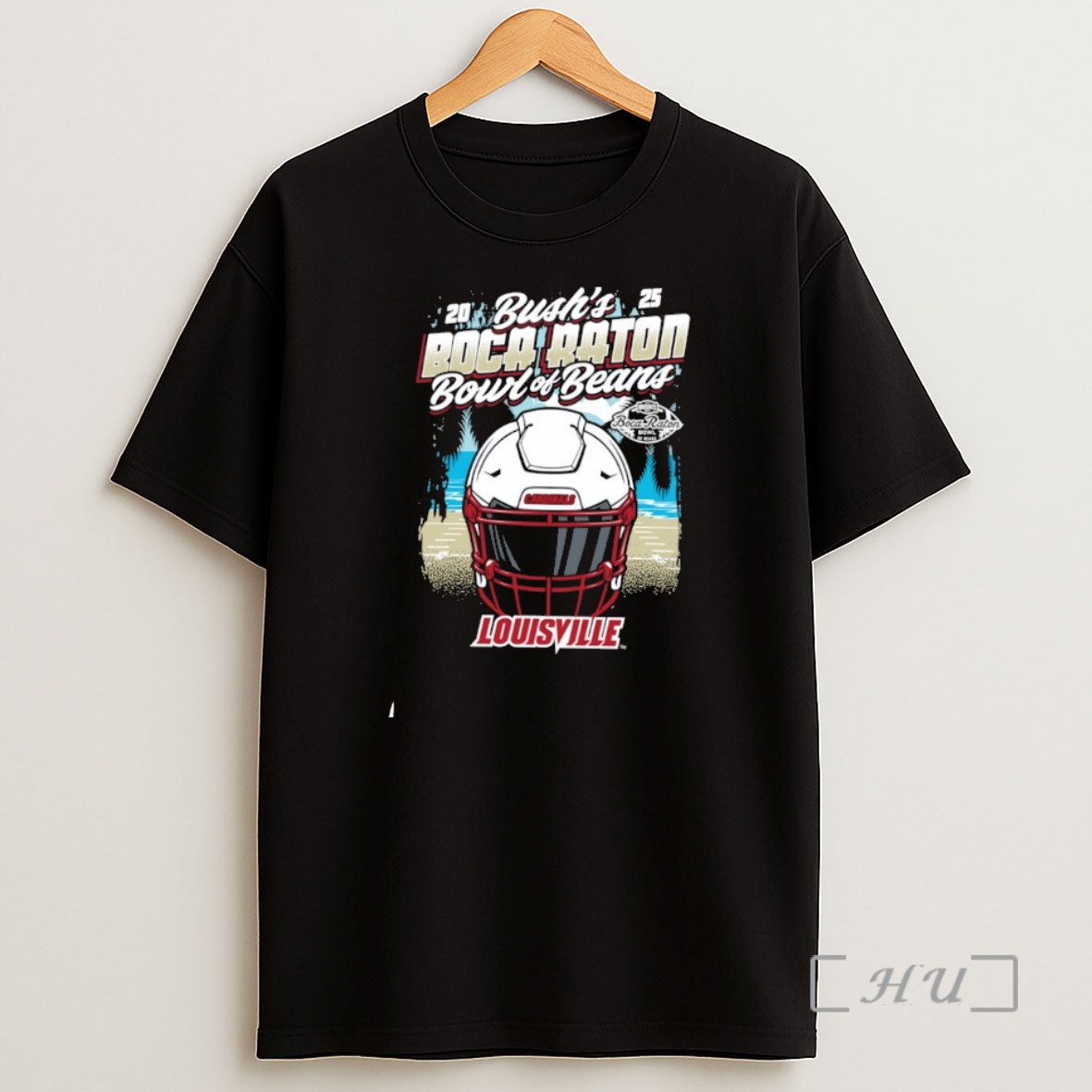 Officials Louisville Cardinals 2025 Bushs Boca Raton Bowl Of Beans Helmet Shirt Sweatshirt Tee