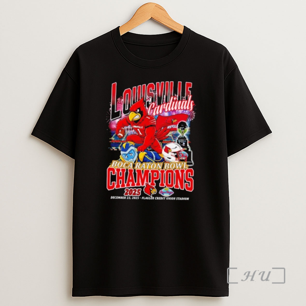 Officials Louisville Cardinals Boca Raton Bowl Champions 2025 Mascot Shirt Sweatshirt Tee