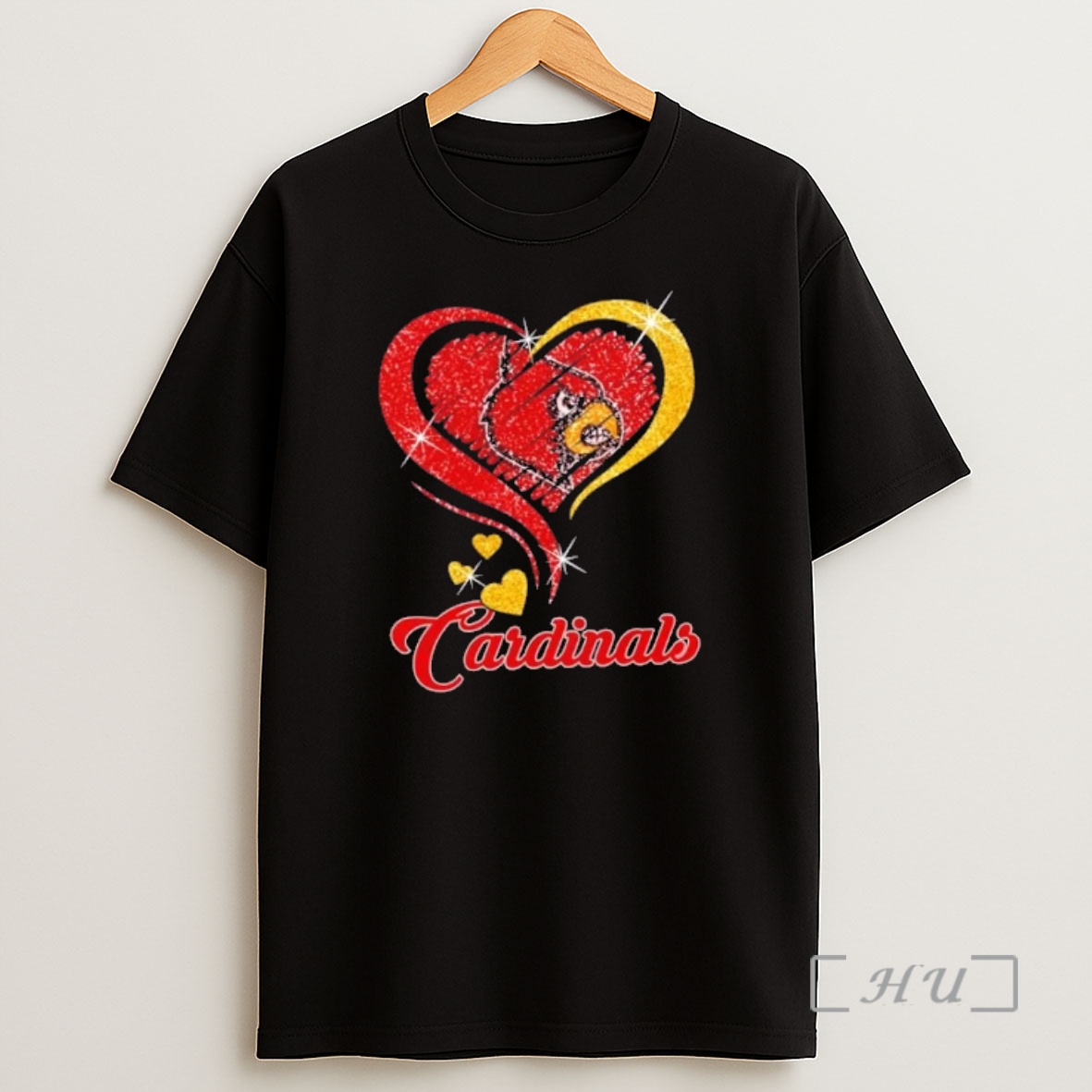 Officials Louisville Cardinals Football In Glitter Heart Fans Shirt Sweatshirt Tee